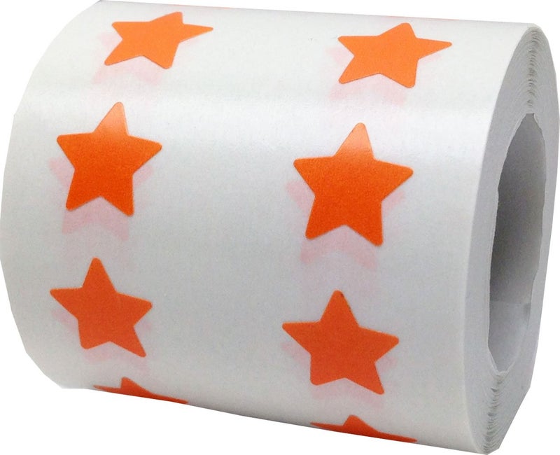 InStockLabels.com Orange Star Shape Stickers 0.50 Inch 1,000 Adhesive Labels - Image 1